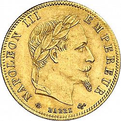 Large Obverse for 5 Francs 1863 coin