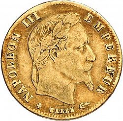 Large Obverse for 5 Francs 1864 coin