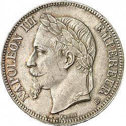 Large Obverse for 5 Francs 1867 coin