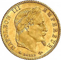 Large Obverse for 5 Francs 1868 coin