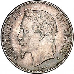 Large Obverse for 5 Francs 1869 coin