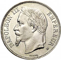 Large Obverse for 5 Francs 1869 coin