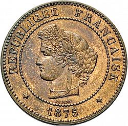 Large Obverse for 5 Centimes 1875 coin