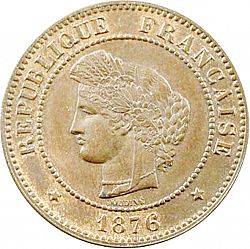 Large Obverse for 5 Centimes 1876 coin