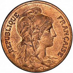 Large Obverse for 5 Centimes 1906 coin