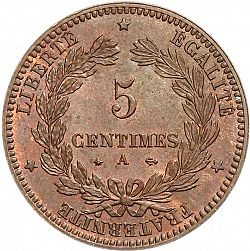 Large Reverse for 5 Centimes 1871 coin