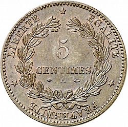 Large Reverse for 5 Centimes 1874 coin