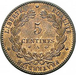 Large Reverse for 5 Centimes 1875 coin