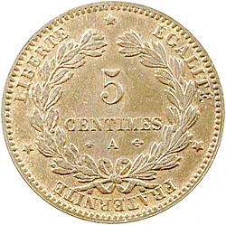 Large Reverse for 5 Centimes 1876 coin