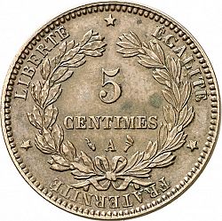 Large Reverse for 5 Centimes 1896 coin