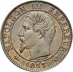 Large Obverse for 5 Centimes 1853 coin