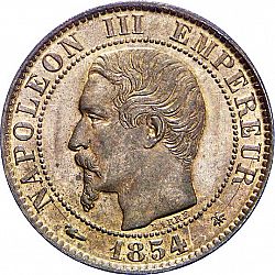 Large Obverse for 5 Centimes 1854 coin