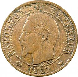 Large Obverse for 5 Centimes 1857 coin