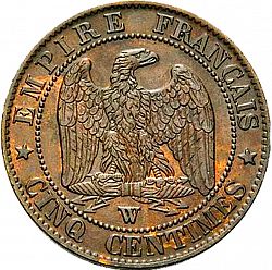 Large Reverse for 5 Centimes 1856 coin