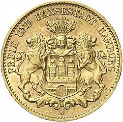 Large Obverse for 10 Mark 1908 coin