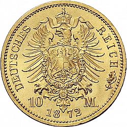 Large Reverse for 10 Mark 1872 coin