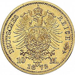 Large Reverse for 10 Mark 1872 coin