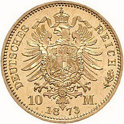 Large Reverse for 10 Mark 1873 coin