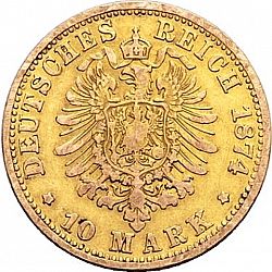 Large Reverse for 10 Mark 1874 coin