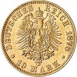 Large Reverse for 10 Mark 1878 coin