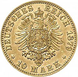 Large Reverse for 10 Mark 1879 coin
