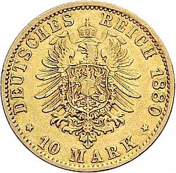 Large Reverse for 10 Mark 1880 coin