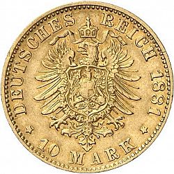 Large Reverse for 10 Mark 1881 coin