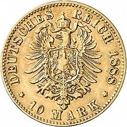 Large Reverse for 10 Mark 1888 coin