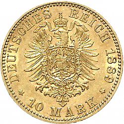 Large Reverse for 10 Mark 1889 coin