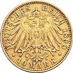 Large Reverse for 10 Mark 1890 coin