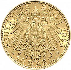 Large Reverse for 10 Mark 1893 coin