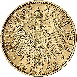 Large Reverse for 10 Mark 1896 coin