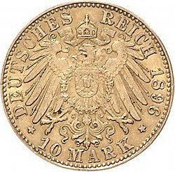 Large Reverse for 10 Mark 1896 coin