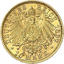 Large Reverse for 10 Mark 1897 coin