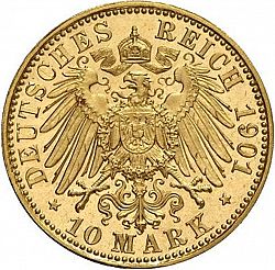 Large Reverse for 10 Mark 1901 coin