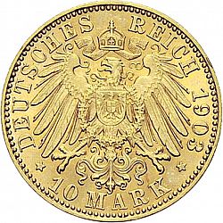 Large Reverse for 10 Mark 1903 coin