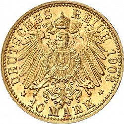 Large Reverse for 10 Mark 1903 coin