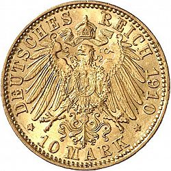 Large Reverse for 10 Mark 1910 coin