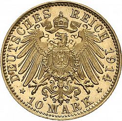 Large Reverse for 10 Mark 1914 coin