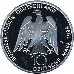 Large Obverse for 10 Mark 1999 coin
