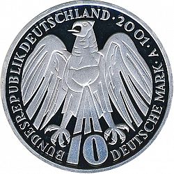 Large Obverse for 10 Mark 2001 coin