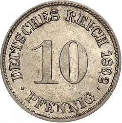 Large Obverse for 10 Pfenning 1892 coin