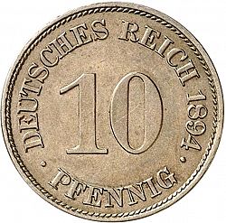 Large Obverse for 10 Pfenning 1894 coin