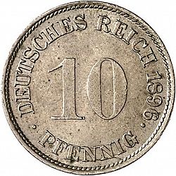 Large Obverse for 10 Pfenning 1896 coin