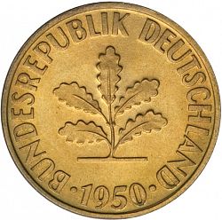Large Obverse for 10 Pfennig 1950 coin