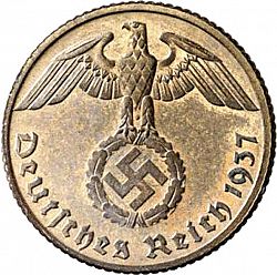 Large Obverse for 10 Reichspfenning 1937 coin