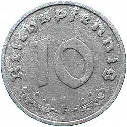 Large Reverse for 10 Reichspfenning 1940 coin