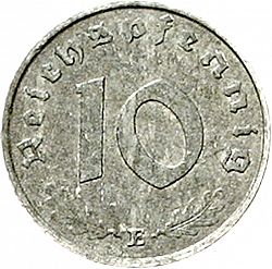 Large Reverse for 10 Reichspfenning 1945 coin