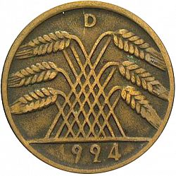 Large Reverse for 10 Pfenning 1924 coin