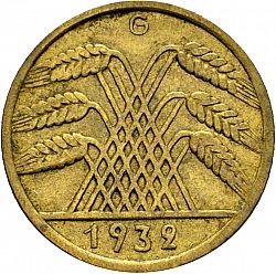 Large Reverse for 10 Pfenning 1932 coin